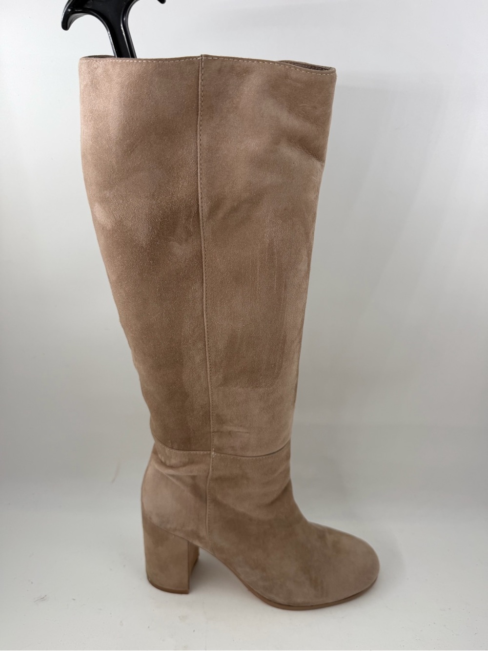 Anthropologie Silent D Wynona Beige -SZ 38- Butter Soft Suede Tall Heeled Boots